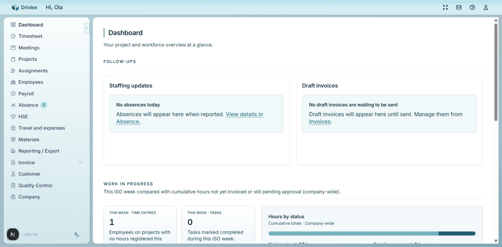 Drivlex — time tracking and workforce management overview